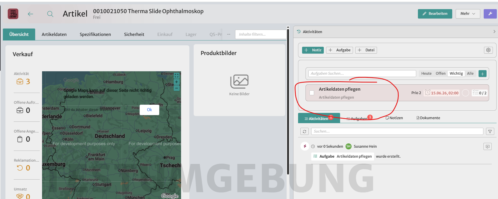 Aufgabe – Detailansicht