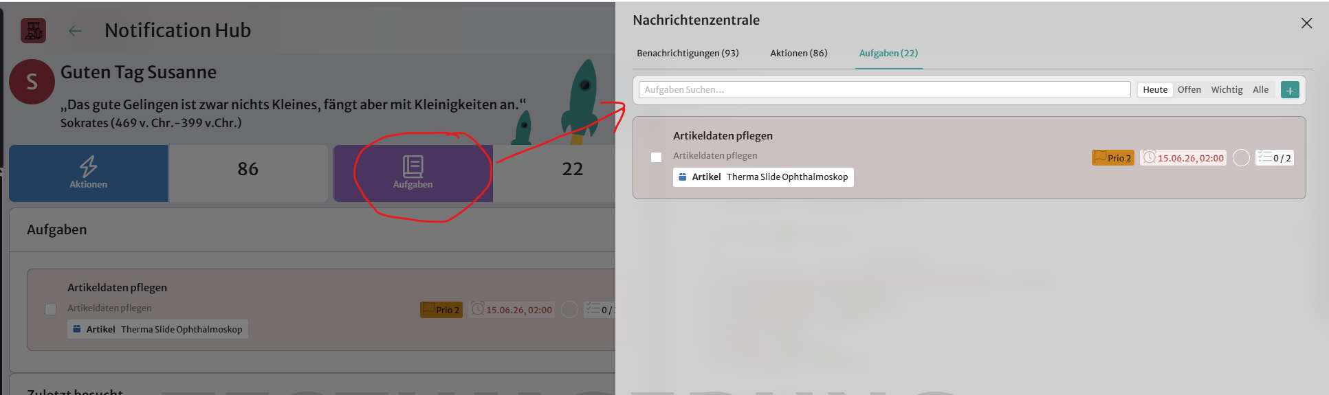 Aufgaben im Überblick