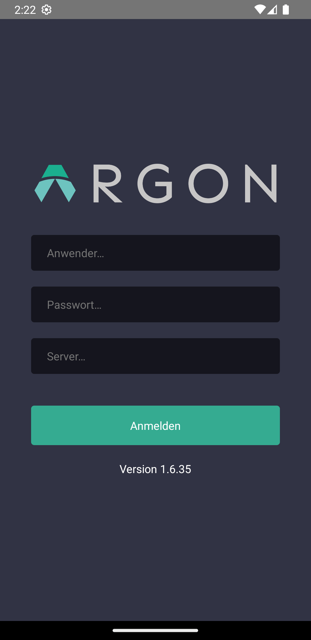 Screenshot: Eingabe der Serveradresse