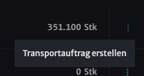 Kontextmenü Transportbedarf